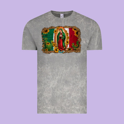 Our Lady Of Guadalupe Mexican Flag Background Vintage Tee Designed By Jasminsmagicworld