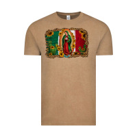 Vintage Coffee our lady of Guadalupe Mexican flag background Vintage Tee - Jasminsmagicworld