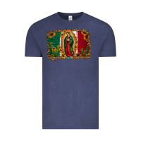 Vintage Denim our lady of Guadalupe Mexican flag background Vintage Tee - Jasminsmagicworld