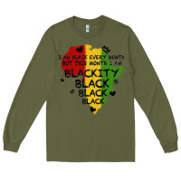 Army Green black black blackity Long Sleeve Tee - MaliasSmallBusiness