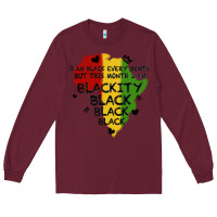 Burgundy black black blackity Long Sleeve Tee - MaliasSmallBusiness