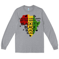 Heather Grey black black blackity Long Sleeve Tee - MaliasSmallBusiness