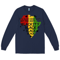 Navy black black blackity Long Sleeve Tee - MaliasSmallBusiness