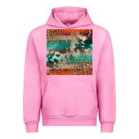 Fuchsia Pink Leopard Cowhide Pattern Urban Hoodie - CowCowDesign