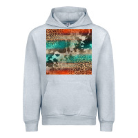Heather Grey Leopard Cowhide Pattern Urban Hoodie - CowCowDesign