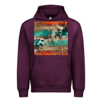 Mauve Wine Leopard Cowhide Pattern Urban Hoodie - CowCowDesign