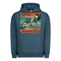Pigment Midnight Navy Leopard Cowhide Pattern Urban Hoodie - CowCowDesign