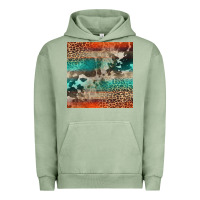 Pigment Oil Green Leopard Cowhide Pattern Urban Hoodie - CowCowDesign