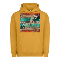 Pigment Peanut Butter Leopard Cowhide Pattern Urban Hoodie - CowCowDesign