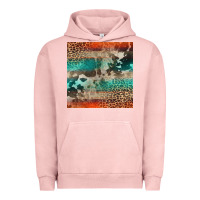 Pigment Salmon Leopard Cowhide Pattern Urban Hoodie - CowCowDesign