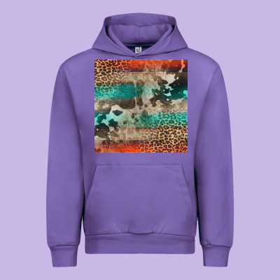 Leopard Cowhide Pattern Urban Hoodie Designed By Cowcowdesign