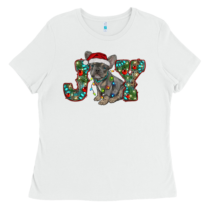 French Bulldog Christmas Joy Ladies Tee by RanaPortraitStore | Teevron