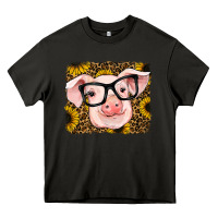 Asphalt sunflowers pig Heavy Core Tee - RanaPortraitStore