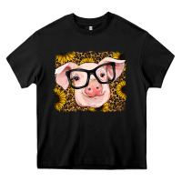 Black sunflowers pig Heavy Core Tee - RanaPortraitStore