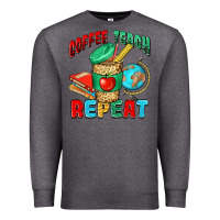 Charcoal Heather coffee teach repeat Premium Sweatshirt - NancyCooperArtShop