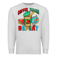 Dove Grey coffee teach repeat Premium Sweatshirt - NancyCooperArtShop