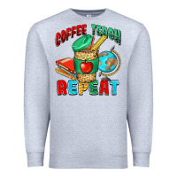 Heather Grey coffee teach repeat Premium Sweatshirt - NancyCooperArtShop