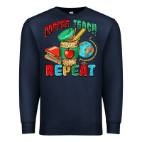 Navy coffee teach repeat Premium Sweatshirt - NancyCooperArtShop