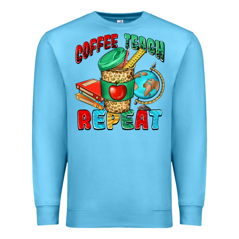 Coffee Teach Repeat Premium Sweatshirt by NancyCooperArtShop | Teevron