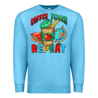 Ocean Blue coffee teach repeat Premium Sweatshirt - NancyCooperArtShop