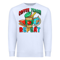 White coffee teach repeat Premium Sweatshirt - NancyCooperArtShop
