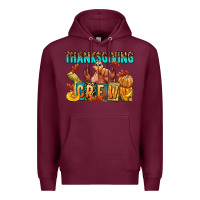 Burgundy Thanksgiving crew Premium Hoodie - NancyCooperArtShop