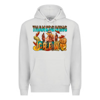 Dove Grey Thanksgiving crew Premium Hoodie - NancyCooperArtShop