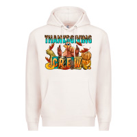Pale Pink Thanksgiving crew Premium Hoodie - NancyCooperArtShop