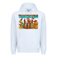 White Thanksgiving crew Premium Hoodie - NancyCooperArtShop