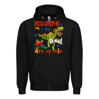 Black roaring into 4th grade Zipper Hoodie - BundleAndBundleShop