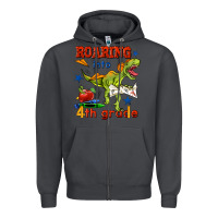 Smoke roaring into 4th grade Zipper Hoodie - BundleAndBundleShop