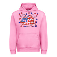 Fuchsia Pink all american girl doodle letters Urban Hoodie - CowCowDesign