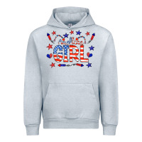 Heather Grey all american girl doodle letters Urban Hoodie - CowCowDesign