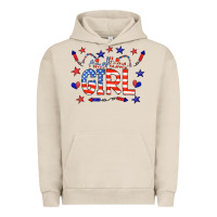 Pigment French Oak all american girl doodle letters Urban Hoodie - CowCowDesign