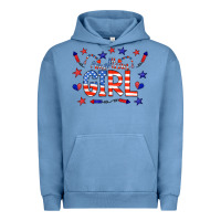 Pigment Pebble Blue all american girl doodle letters Urban Hoodie - CowCowDesign