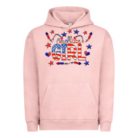 Pigment Salmon all american girl doodle letters Urban Hoodie - CowCowDesign