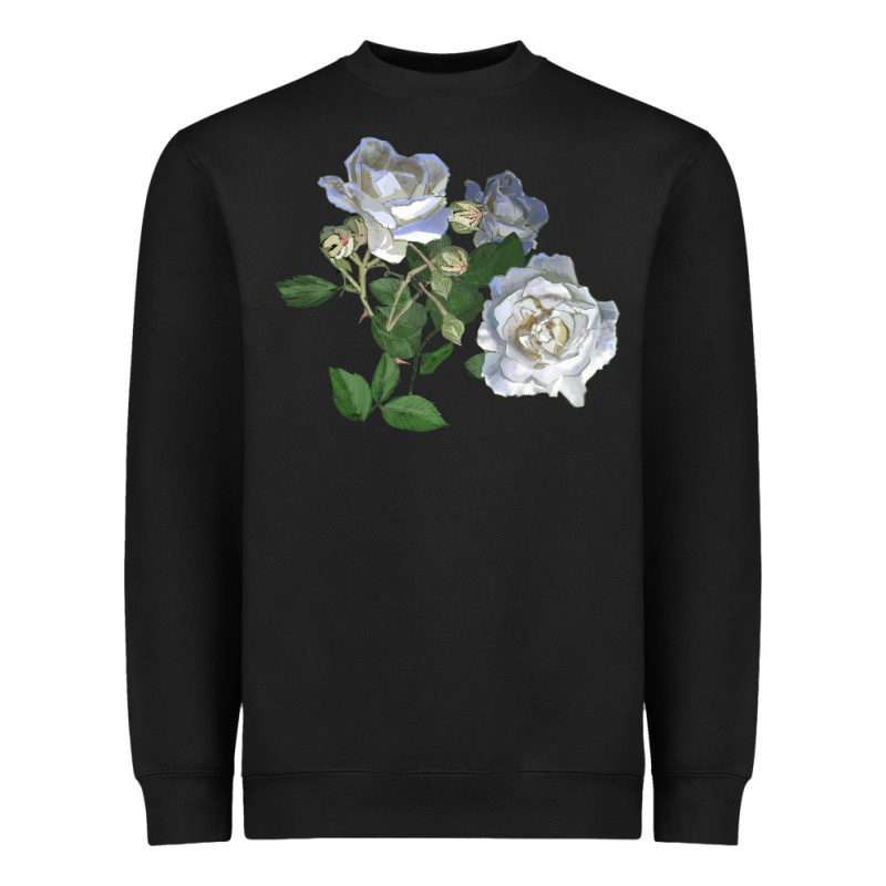 White Dawn Rose Heavyweight Sweatshirt by LillyAllenDesigns | Teevron