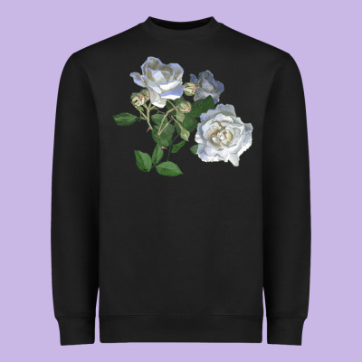 White Dawn Rose Heavyweight Sweatshirt Designed By Lillyallendesigns