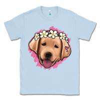 Dusty Blue jack russel floral kopyası Classic Tee - Jasminsmagicworld