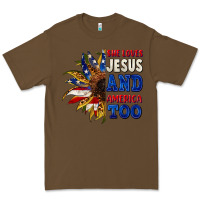 Cacao She loves Jesus and America too 4th of july Premium Tee - CowGirlArtShop
