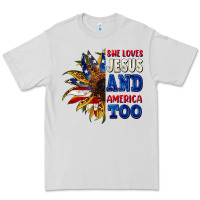 She Loves Jesus And America Too 4th Of July Premium Tee | Teevron