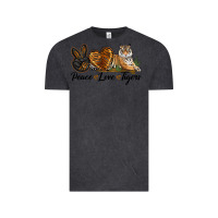 Vintage Black Peace Love Tigers Vintage Tee - LillyAllenDesigns