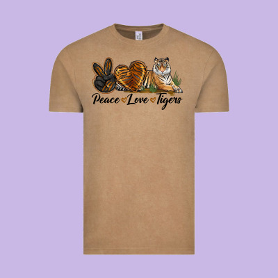 Peace Love Tigers Vintage Tee Designed By Lillyallendesigns