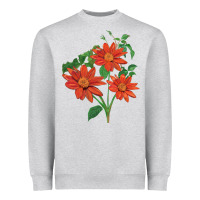 Heather Grey tithonia fiesta del sol sunflower Heavyweight Sweatshirt - LillyAllenDesigns
