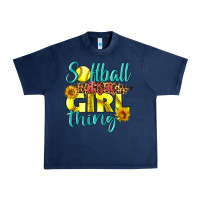 Navy softball it's a girl thing Urban Heavy Tee - LillyAllenDesigns