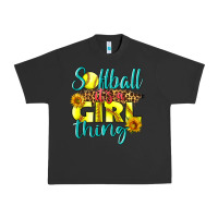 Pigment Black softball it's a girl thing Urban Heavy Tee - LillyAllenDesigns
