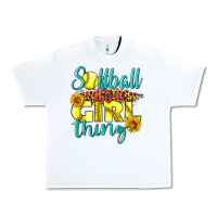 White softball it's a girl thing Urban Heavy Tee - LillyAllenDesigns