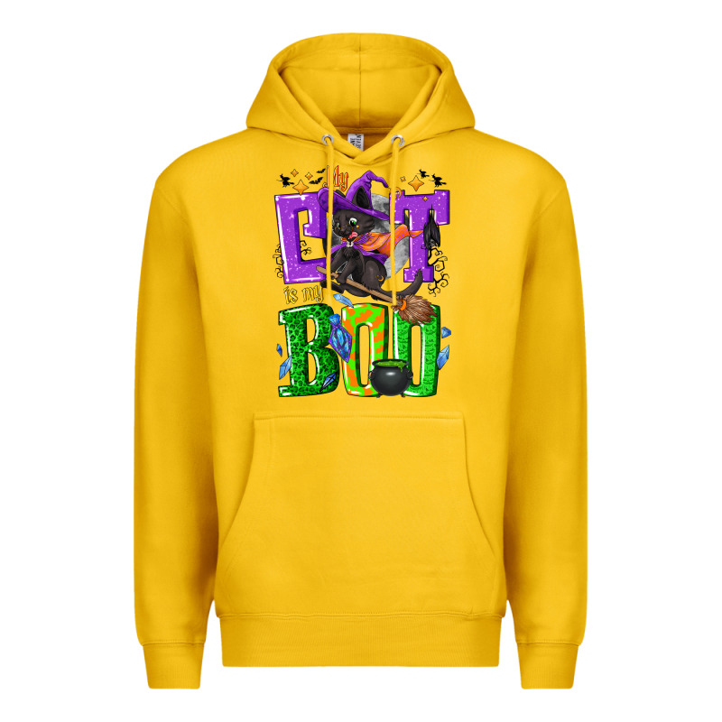 My Cat Is My Boo Halloween Premium Hoodie by NancyCooperArtShop | Teevron
