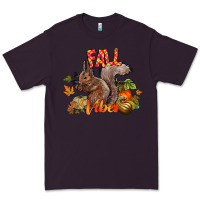 Plum Fall Vibes Squirrel Premium Tee - CowhideDigitalArt