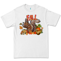White Fall Vibes Squirrel Premium Tee - CowhideDigitalArt